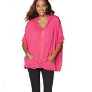 Love Twiggy London Iconic Hooded Poncho Blouse Top